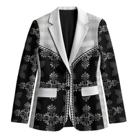 Black Hawaii Paniolo Quilt Motif Blazer