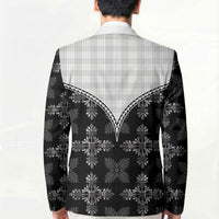 Black Hawaii Paniolo Quilt Motif Blazer