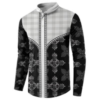 Black Hawaii Paniolo Quilt Motif Button Sweatshirt