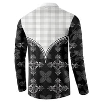 Black Hawaii Paniolo Quilt Motif Button Sweatshirt
