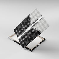 Black Hawaii Paniolo Quilt Motif Canvas Wall Art