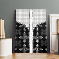 Black Hawaii Paniolo Quilt Motif Canvas Wall Art