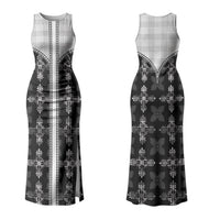 Black Hawaii Paniolo Quilt Motif Family Matching Tank Maxi Dress and Hawaiian Shirt