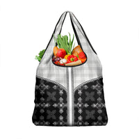 Black Hawaii Paniolo Quilt Motif Grocery Bag