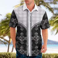 Black Hawaii Paniolo Quilt Motif Hawaiian Shirt