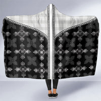 Black Hawaii Paniolo Quilt Motif Hooded Blanket