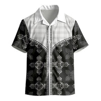 Black Hawaii Paniolo Quilt Motif Kid Hawaiian Shirt