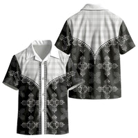 Black Hawaii Paniolo Quilt Motif Kid Hawaiian Shirt