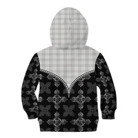 Black Hawaii Paniolo Quilt Motif Kid Hoodie