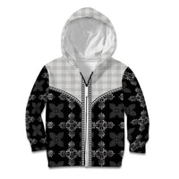 Black Hawaii Paniolo Quilt Motif Kid Hoodie