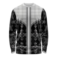 Black Hawaii Paniolo Quilt Motif Long Sleeve Shirt
