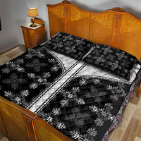 Black Hawaii Paniolo Quilt Motif Quilt Bed Set