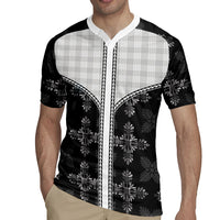 Black Hawaii Paniolo Quilt Motif Rugby Jersey