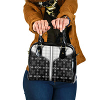 Black Hawaii Paniolo Quilt Motif Shoulder Handbag