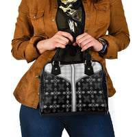 Black Hawaii Paniolo Quilt Motif Shoulder Handbag