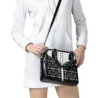 Black Hawaii Paniolo Quilt Motif Shoulder Handbag