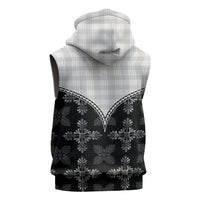 Black Hawaii Paniolo Quilt Motif Sleeveless Hoodie