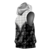 Black Hawaii Paniolo Quilt Motif Sleeveless Hoodie