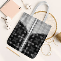 Black Hawaii Paniolo Quilt Motif Tote Bag