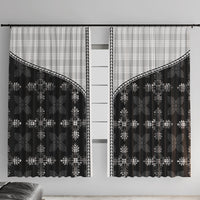 Black Hawaii Paniolo Quilt Motif Window Curtain