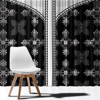 Black Hawaii Paniolo Quilt Motif Window Curtain