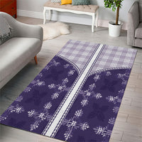 Purple Hawaii Paniolo Quilt Motif Area Rug