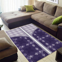 Purple Hawaii Paniolo Quilt Motif Area Rug