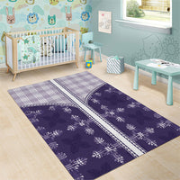 Purple Hawaii Paniolo Quilt Motif Area Rug