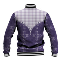 Purple Hawaii Paniolo Quilt Motif Baseball Jacket