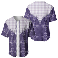 Purple Hawaii Paniolo Quilt Motif Baseball Jersey
