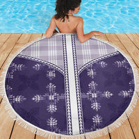 Purple Hawaii Paniolo Quilt Motif Beach Blanket