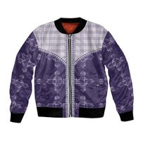 Purple Hawaii Paniolo Quilt Motif Bomber Jacket