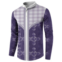 Purple Hawaii Paniolo Quilt Motif Button Sweatshirt