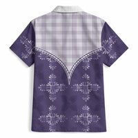 Purple Hawaii Paniolo Quilt Motif Hawaiian Shirt