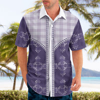 Purple Hawaii Paniolo Quilt Motif Hawaiian Shirt