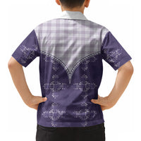 Purple Hawaii Paniolo Quilt Motif Hawaiian Shirt
