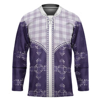 Purple Hawaii Paniolo Quilt Motif Hockey Jersey