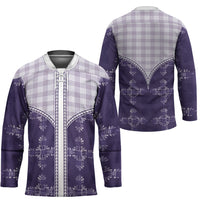 Purple Hawaii Paniolo Quilt Motif Hockey Jersey