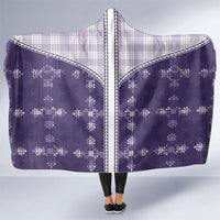 Purple Hawaii Paniolo Quilt Motif Hooded Blanket