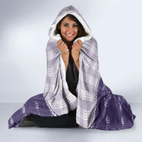 Purple Hawaii Paniolo Quilt Motif Hooded Blanket