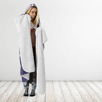 Purple Hawaii Paniolo Quilt Motif Hooded Blanket