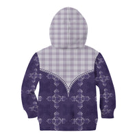 Purple Hawaii Paniolo Quilt Motif Kid Hoodie