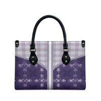 Purple Hawaii Paniolo Quilt Motif Leather Bag