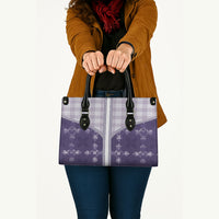 Purple Hawaii Paniolo Quilt Motif Leather Bag