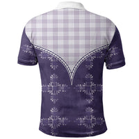 Purple Hawaii Paniolo Quilt Motif Polo Shirt
