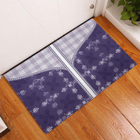 Purple Hawaii Paniolo Quilt Motif Rubber Doormat