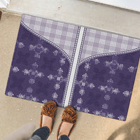 Purple Hawaii Paniolo Quilt Motif Rubber Doormat