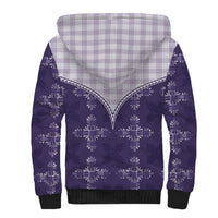 Purple Hawaii Paniolo Quilt Motif Sherpa Hoodie