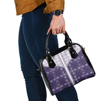 Purple Hawaii Paniolo Quilt Motif Shoulder Handbag