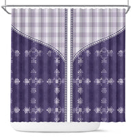 Purple Hawaii Paniolo Quilt Motif Shower Curtain